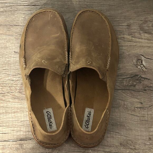 Olukai Moloa Men’s Leather Slip-On Casual Comfort Shoes Size 16 Brown - Picture 7 of 8